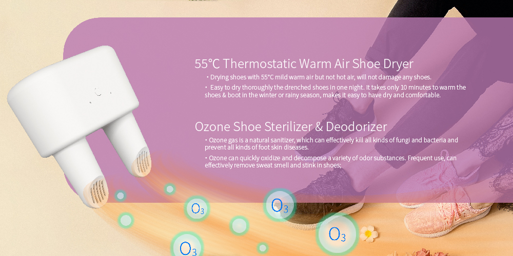 Shoes Ultraviolet/UV Light Bulb Ozone Sanitizers Dryer to Prevent